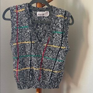 80’s vintage Brushed Knit V-Neck Sweater Vest. Perfect layering piece.